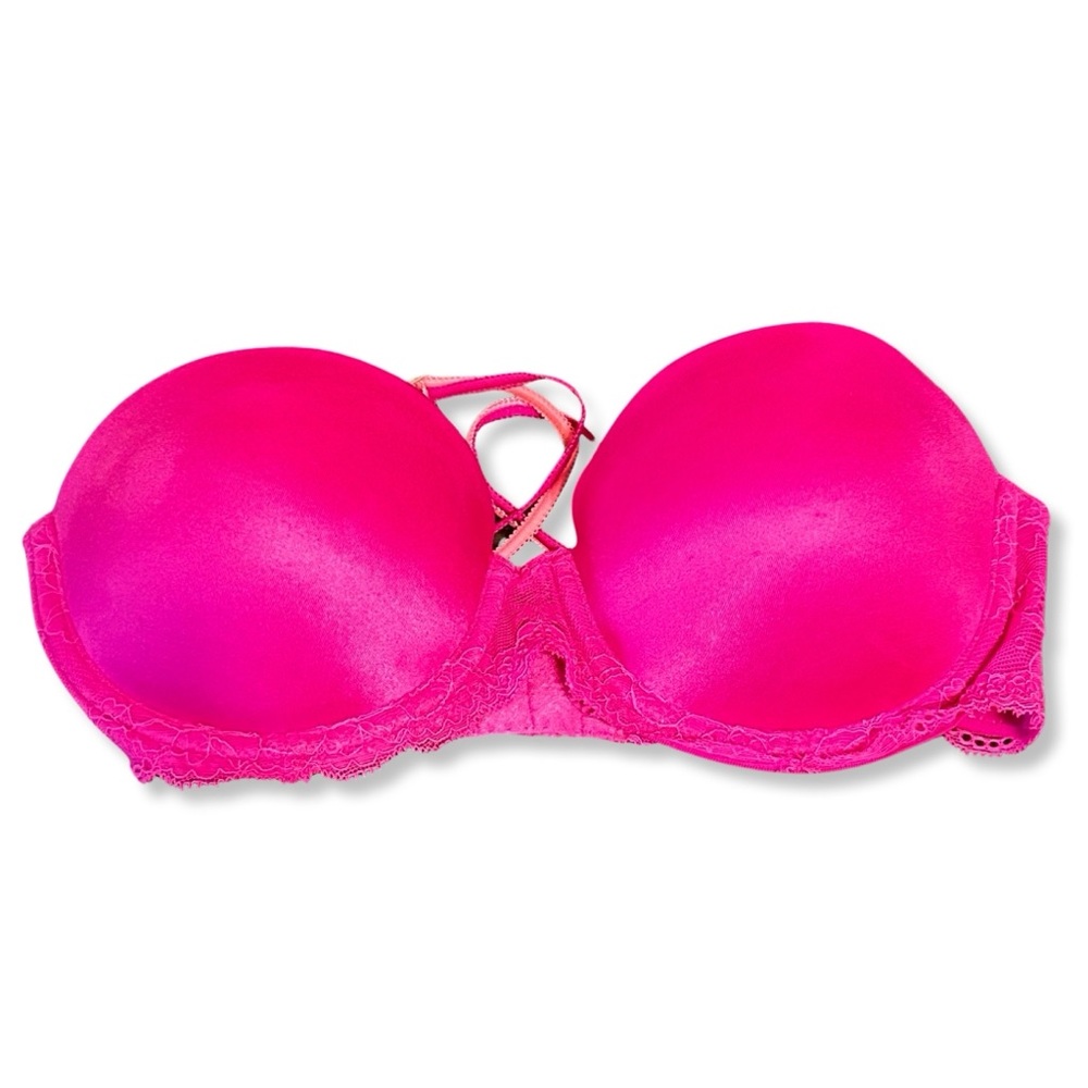 Pink Victoria’s Secret Multi-Way Push Up Bra 34B Hot Pink